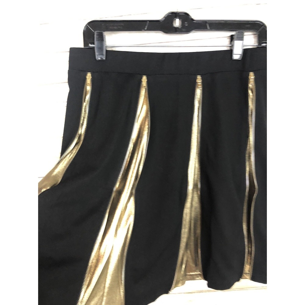 TOV Los Angeles Womens Black Gold Zipper Skirt UK 44, US 14 - Picture 5 of 5